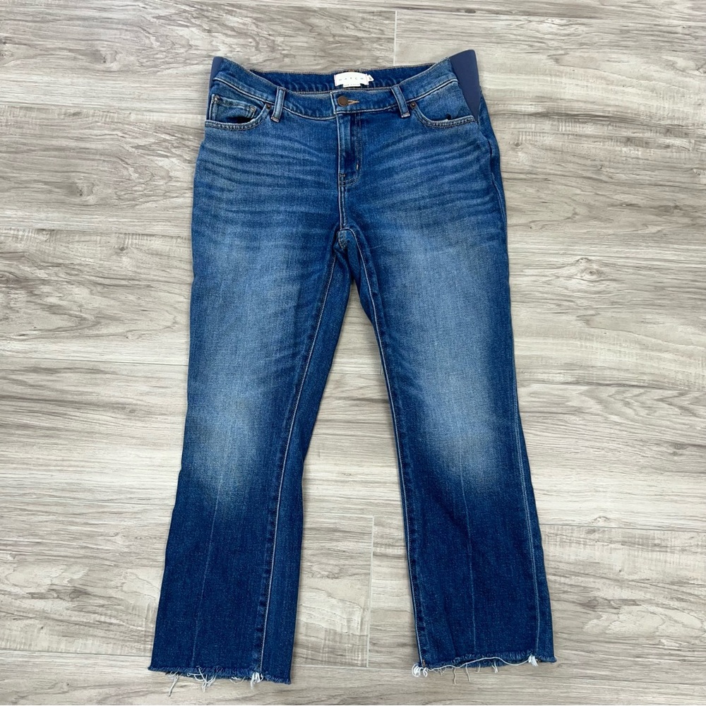 Hatch Dark Blue Distressed Hem Women's Jeans